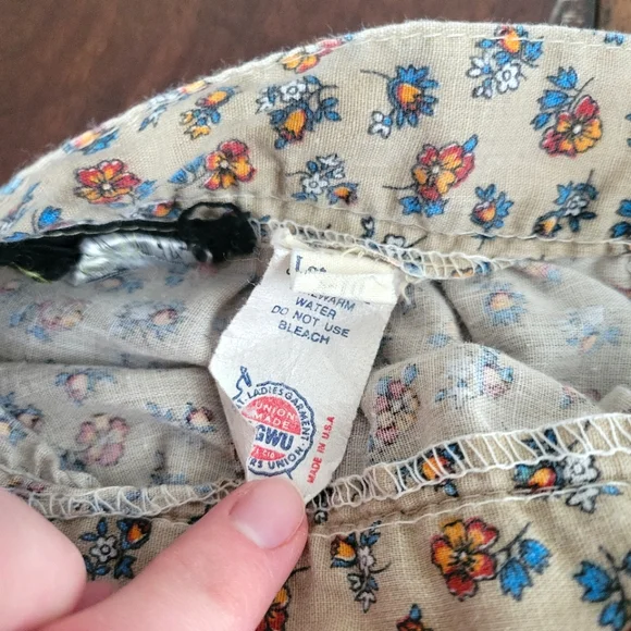 vintage 70s ditsy floral ruffled midi skirt - Picture 6 of 6